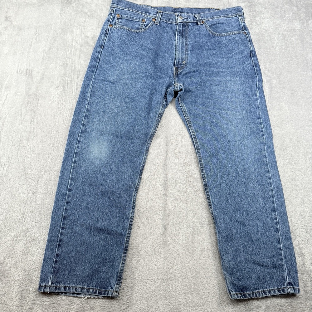 Levi's 505 Regular Fit Straight Leg Jeans Men's 38x29(27.5) Blue Stonewash